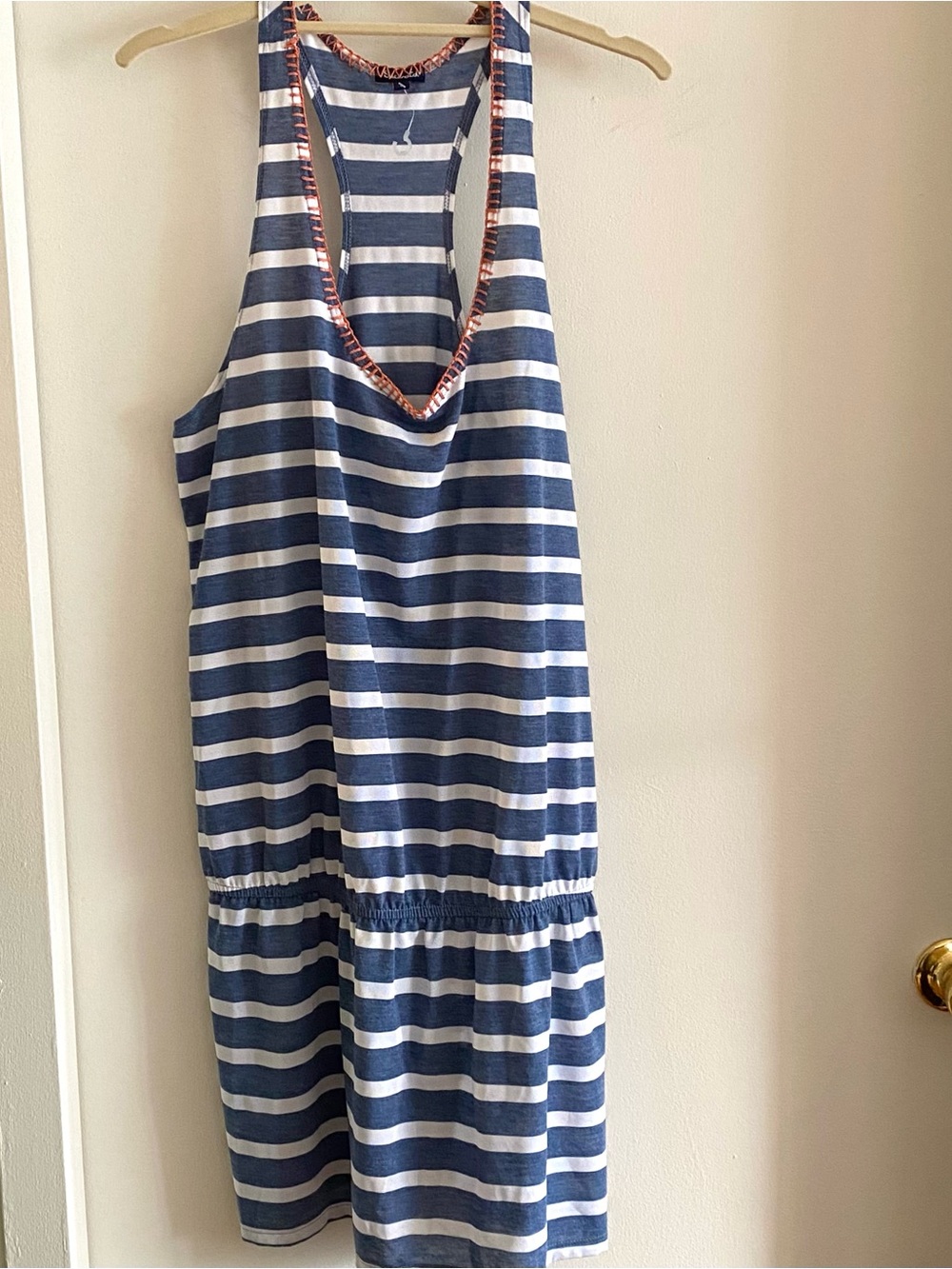 Splendid size L Striped blue and White Sleeveless Sundress/cover up